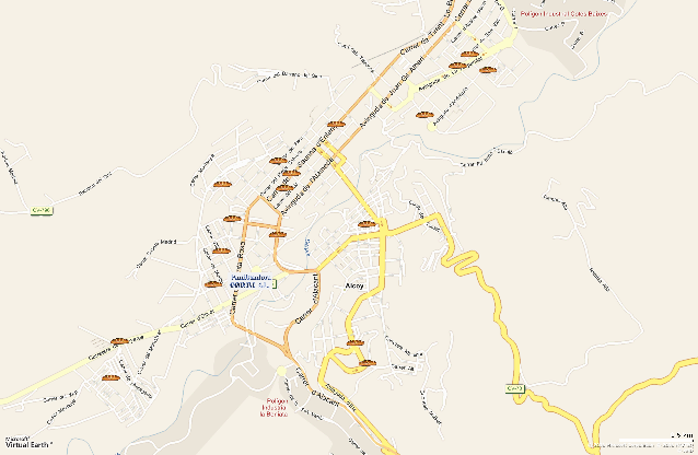 Localización de las panaderías geo-referenciadas.