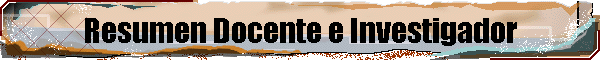 Resumen Docente e Investigador