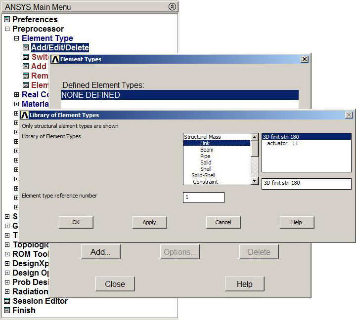 Figure 4. Element type LINK.