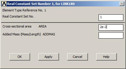 Figure 6. Cross section for the upper bar.