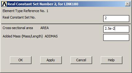 Figure 7. Cross section for the lower bar.