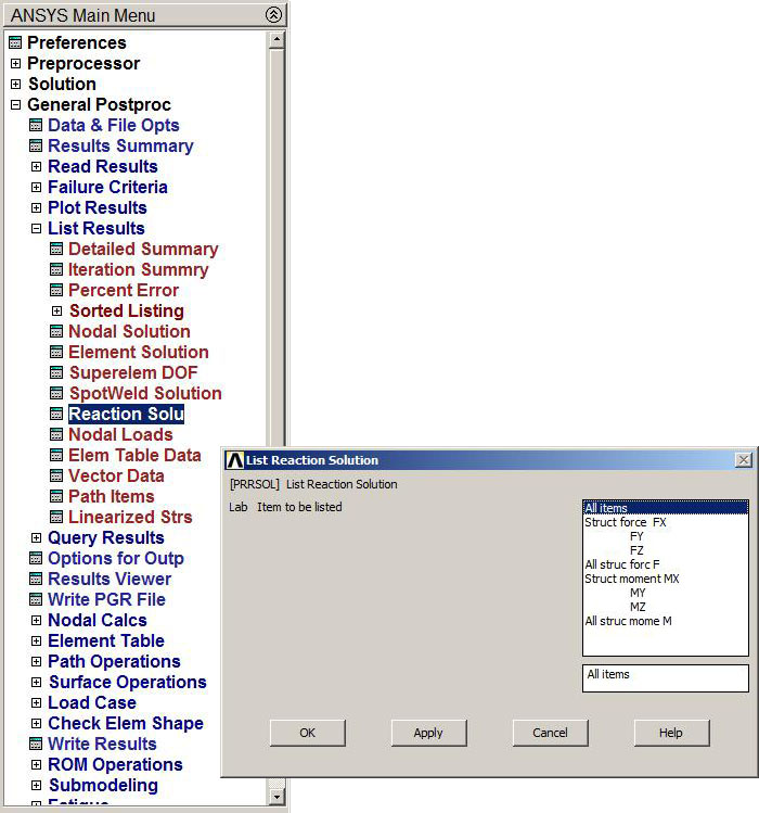 Figure 27. External reactions.