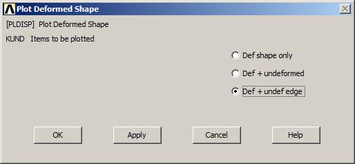 Figure 18. Option to analyze deformations.