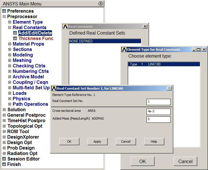 Figure 5. Real Constants.