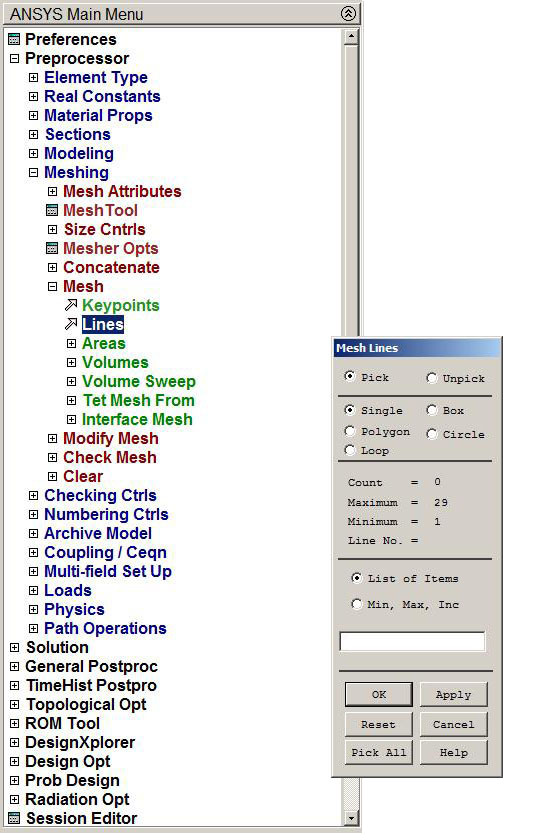 Figure 13. Mesh Lines.