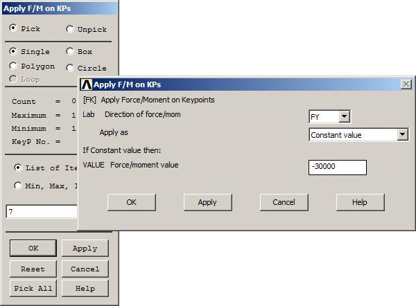 Figure 20. Application of the 30 kN load.