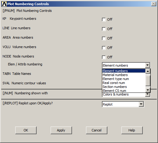Figure 30. Plot Numbering Controls.