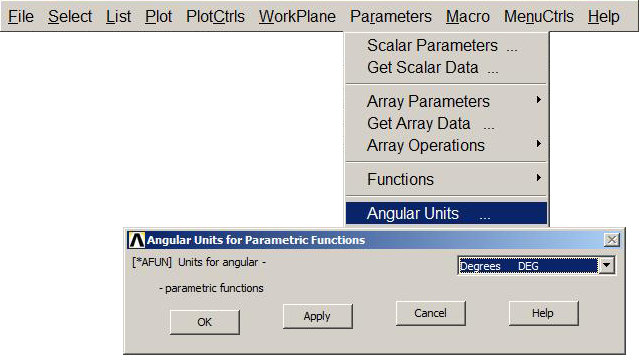 Figure 5. Angular units (degrees).