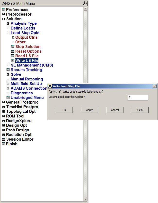 Figure 25. Write Load Step File for second load condition.