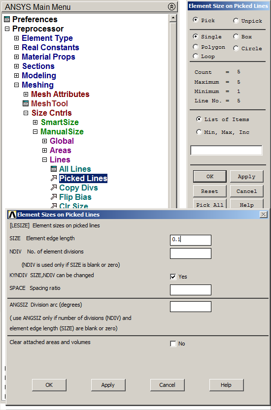 Figure 12. Meshing lines.