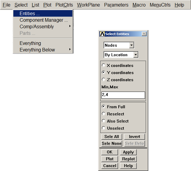 Figure 19. Select the range for the distributed load.