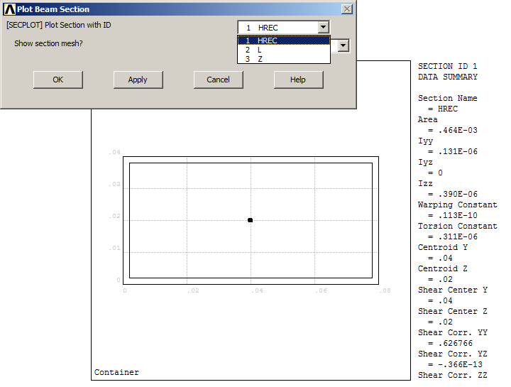 Figure 5. Rectangular section (