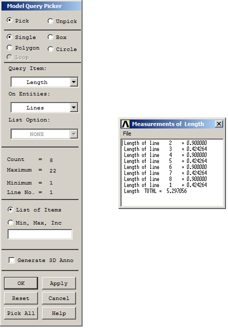 Figure 16. Length of the lines at the bottom.