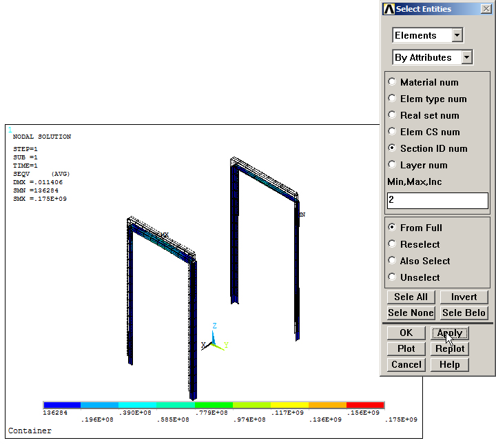 Figure 27. Stress distribution on side members.