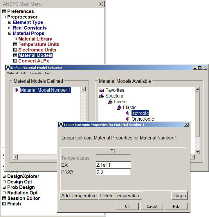 Figure 5. Material properties.