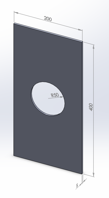 Figure 1. Plate with a circular hole.