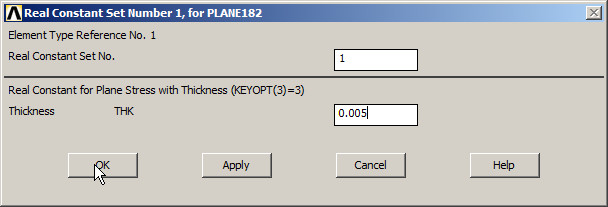 Figure 4. Defining the thickness.