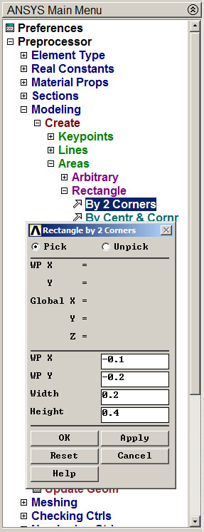 Figure 6. Rectangular area.