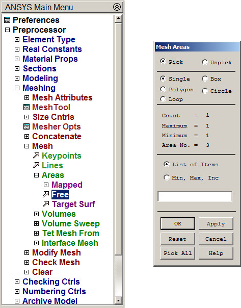Figure 11. Meshing the model.