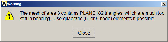 Figure 13. Warning message.