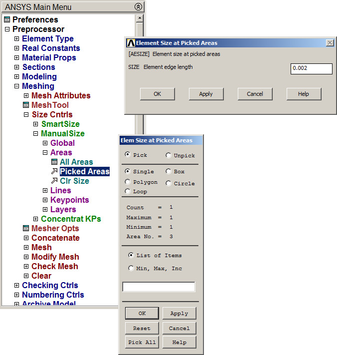 Figure 23. Meshing the area of the section.