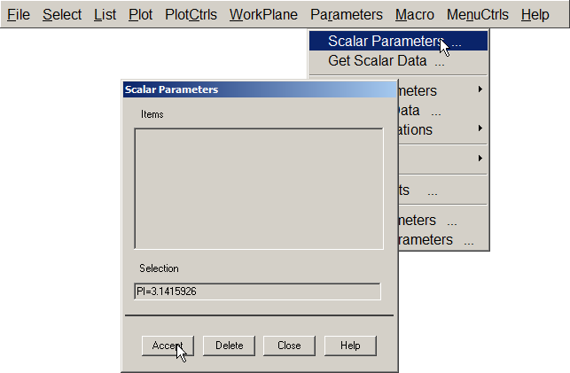 Figure 2. Scalar Parameters.