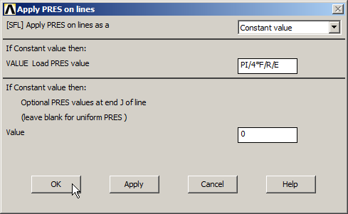 Figure 19. Applying the pressure on the fourth quadrant of the circular hole.