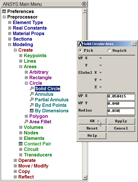 Figure 7. Circular area.