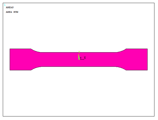 Figure 13. Complete model for the tensile-test specimen.