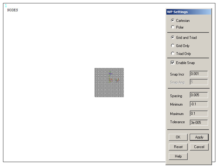 Figure 8. Parameters for the grid.