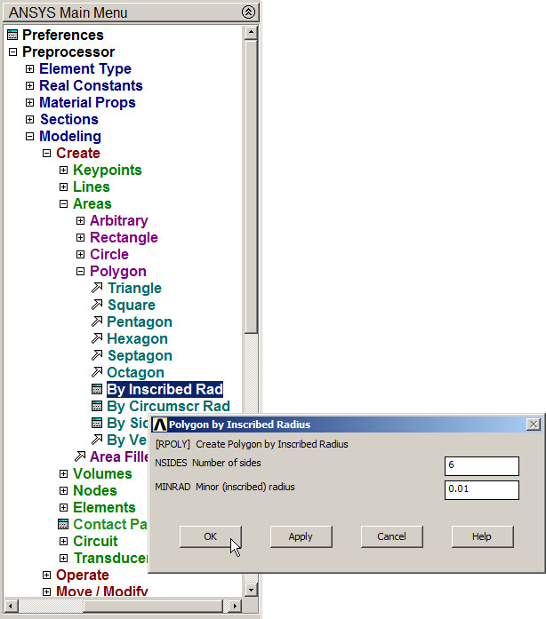 Figure 16. Hexagonal area.