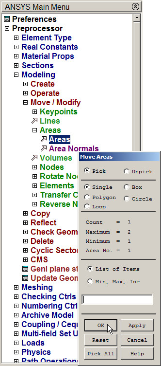 Figure 17. Moving the hexagonal area.
