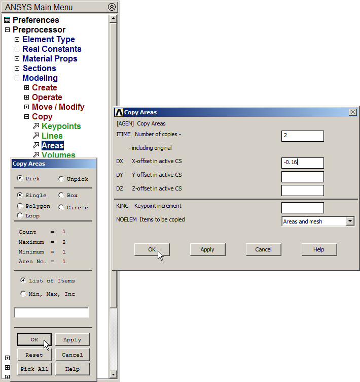 Figure 21. Copying the hexagonal area.