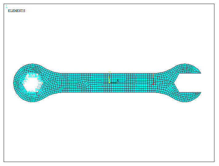 Figure 39. Meshed model with the boundary conditions.