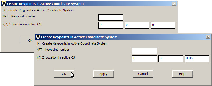 Figure 23. Creating two new keypoints.