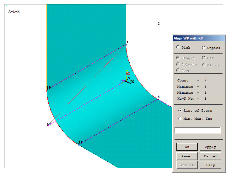Figure 28. Aligning the working plane.