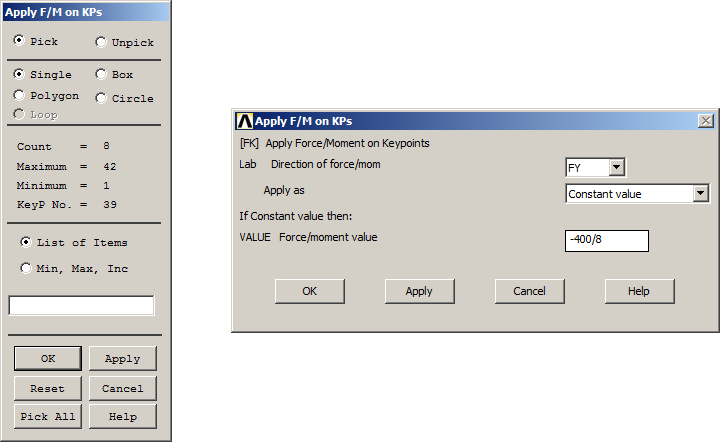Figure 41. Applying forces on Keypoints.