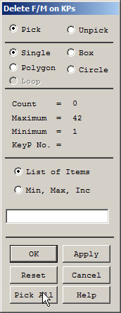 Figure 44. Delete forces of the first loading condition.