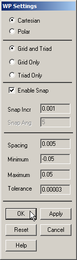 Figure 6. Parameters for the grid.
