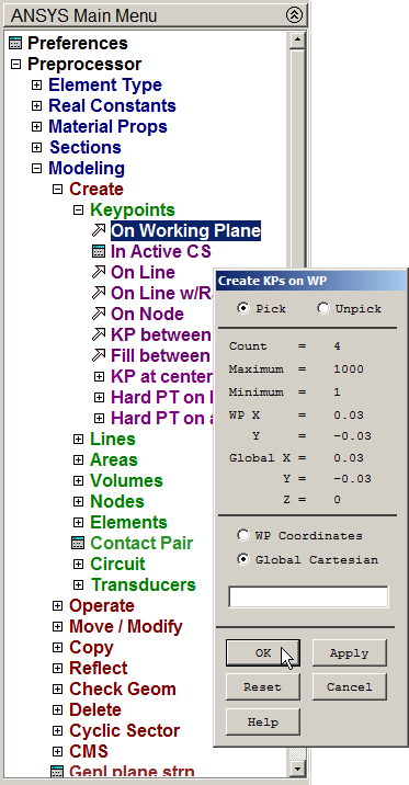 Figure 7. Creating keypoints.