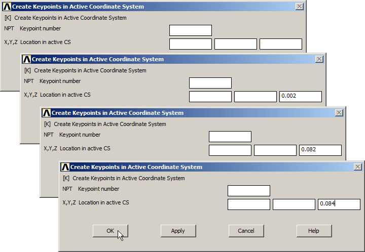 Figure 13. Creating four new keypoints.