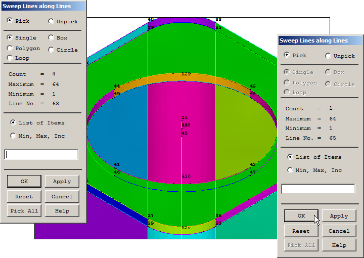 Figure 28. Extruding the lines that define the circular hole.