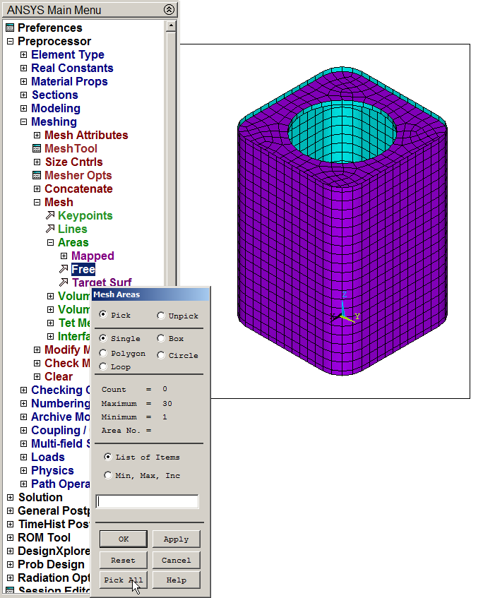 Figure 30. Meshed model.