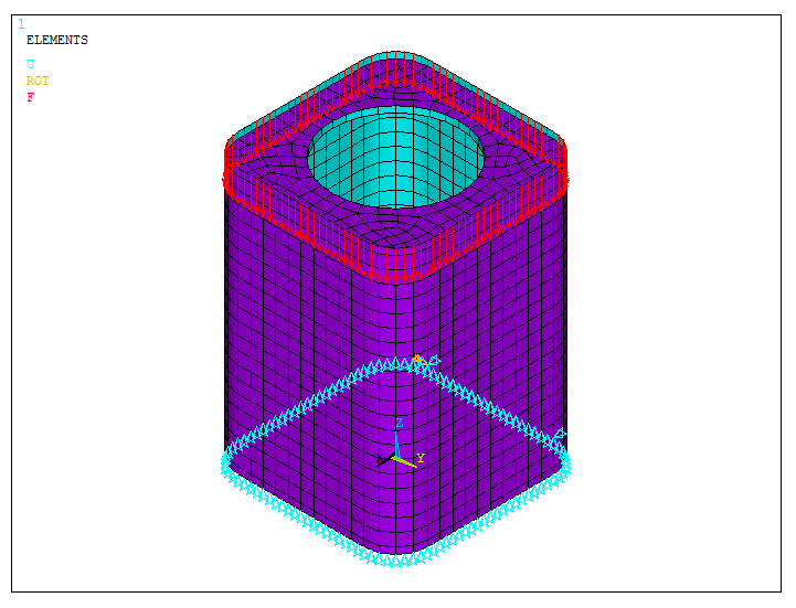 Figure 49. Solved model for the first loading condition.