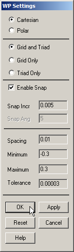 Figure 5. Parameters for the grid.