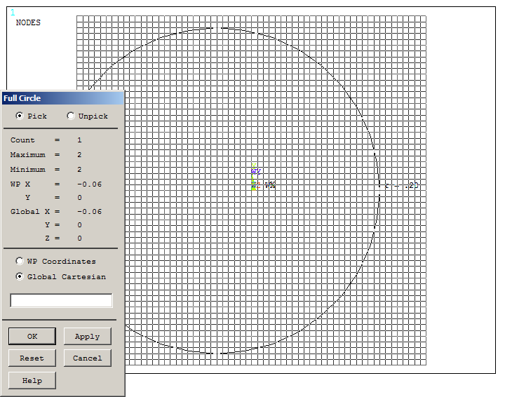Figure 6. Creating a circle.