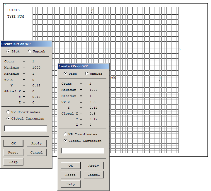 Figure 8. Creating two keypoints.