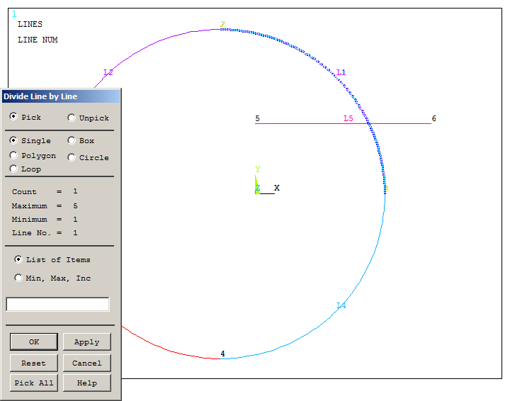Figure 10. Selecting the circular line.