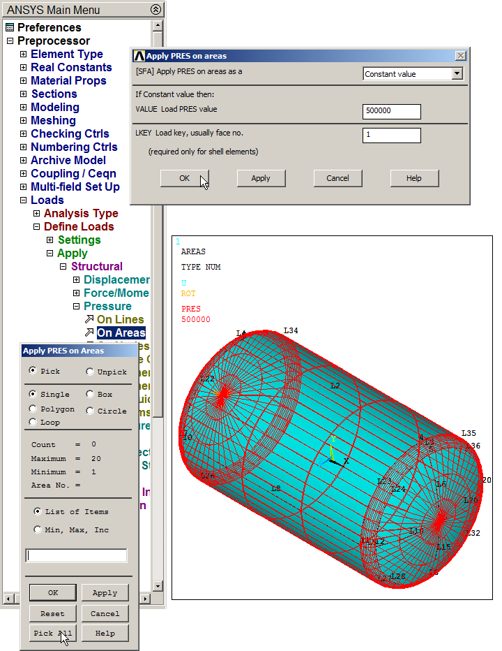 Figure 23. Pressure on areas.