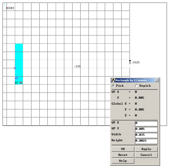 Figure 10. Creating the second rectangular area.